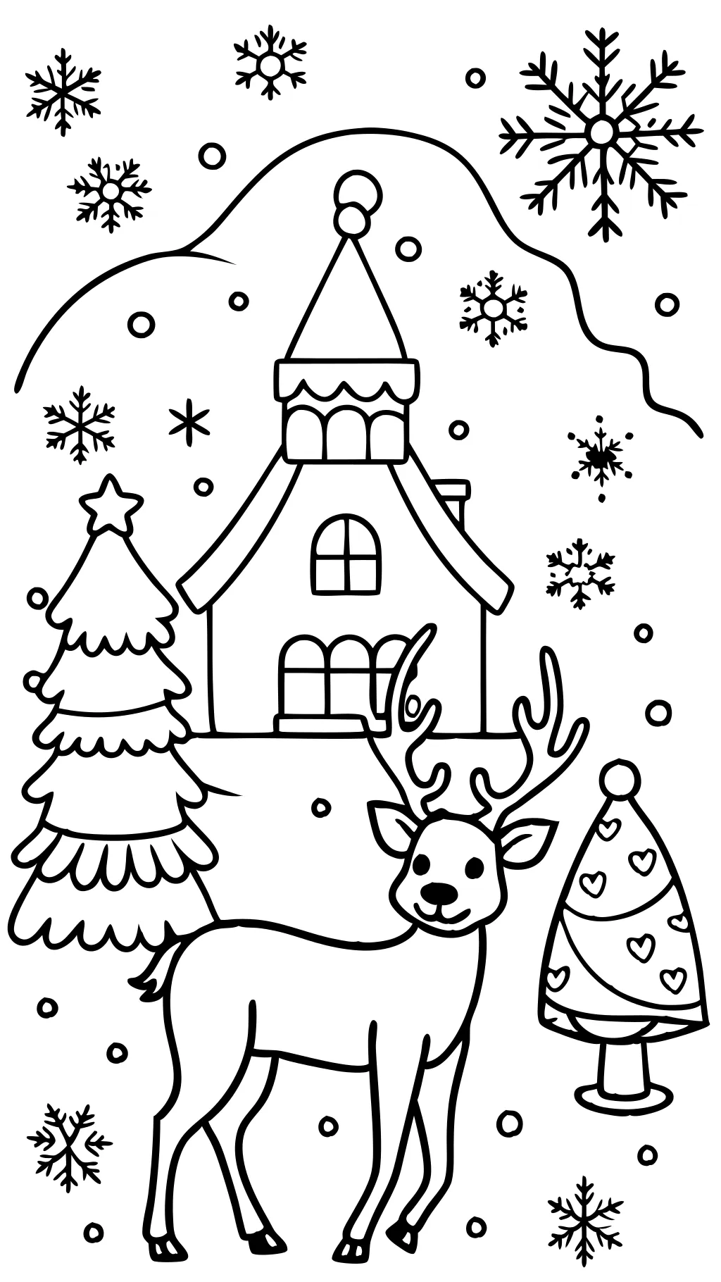 santa’s reindeer coloring pages